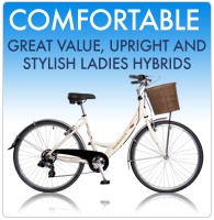 Great Value comfortable ladies hybrid bikes